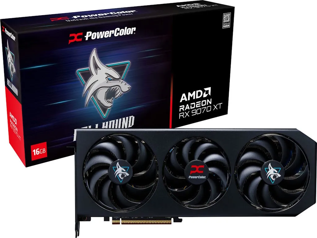 Power Color Graficka karta POWER COLOR RX 9070 XT  Hellhound AMD/16GB/GDDR6/256 bit/crna Slika 1